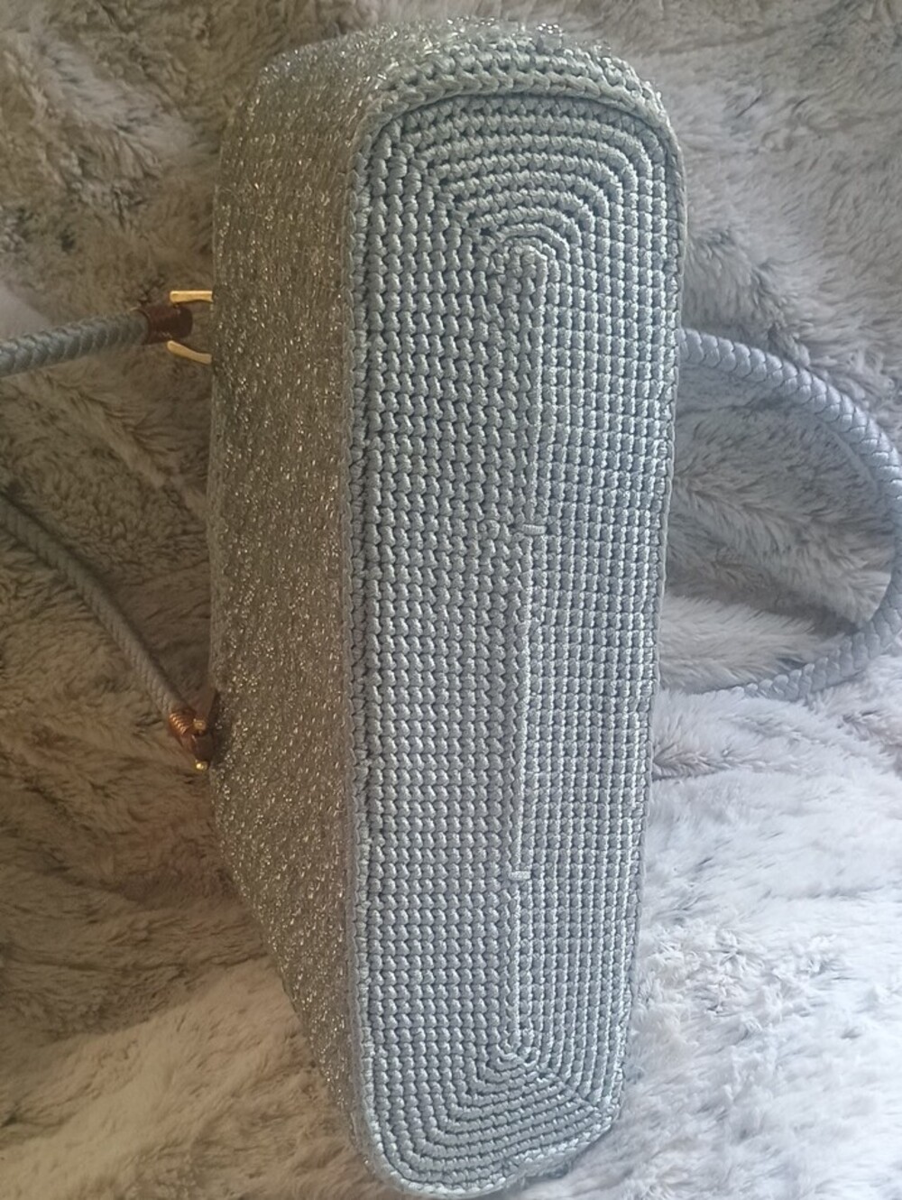 Sparkle Silver Woven Tote Bag - Picture 4 of 5
